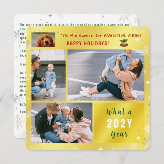 Prettige feestdagen Schattigeste Funny Dog Cat 4 F Feestdagenkaart (Voorkant / Achterkant)