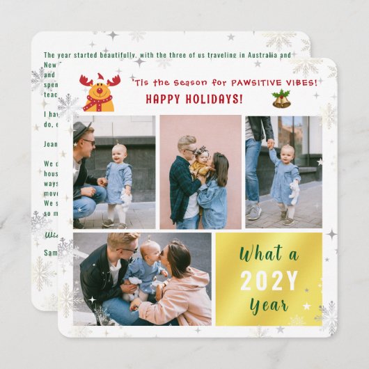 Prettige feestdagen Schattigeste Funny Rudolph 4 f Feestdagenkaart (Voorkant / Achterkant)