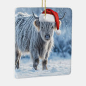 Prettige feestdagen Schattigeste Highland Calf in  Keramisch Ornament (Rechts)