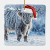 Prettige feestdagen Schattigeste Highland Calf in  Keramisch Ornament (Achterkant)