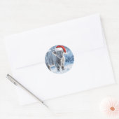 Prettige feestdagen Schattigeste Highland Calf in  Ronde Sticker (Envelop)