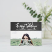 Prettige feestdagen  schoolbordscriptfoto (Staand voorkant)