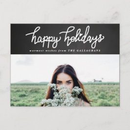 Prettige feestdagen  schoolbordscriptfoto