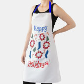 Prettige feestdagen Schort Apple kronkelt blauwe k (Insitu)