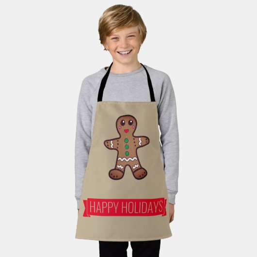 prettige feestdagen schort gemberkoekje (Gedragen)
