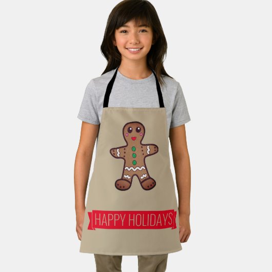 prettige feestdagen schort gemberkoekje (Insitu)