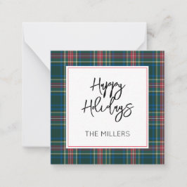 PRETTIGE FEESTDAGEN Schotse Plaid Klassieke Preppy Notitiekaartje