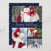 Prettige feestdagen Script 4 Foto Feestdagenkaart (Voorkant / Achterkant)