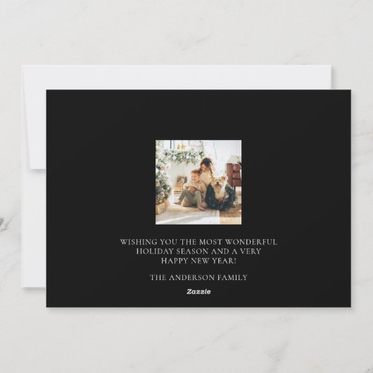 prettige feestdagen Script Black 2 Multi Photo Col Feestdagenkaart (Achterkant)