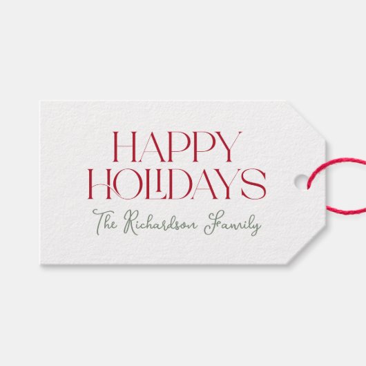 Prettige Feestdagen Script Cadeaulabel (Voorkant (Horizontaal))