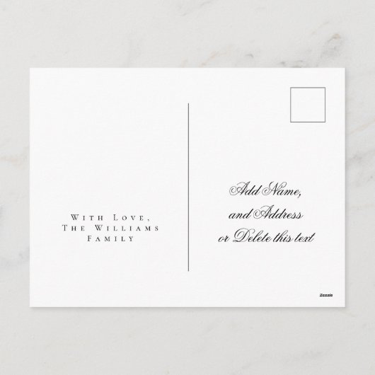 prettige feestdagen Script Chic Blue en Silver Gre (Achterkant)