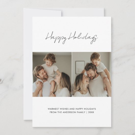 Prettige feestdagen Script Christmas Feestdagenkaart (Voorkant)