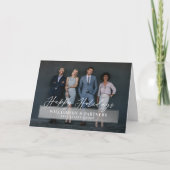 prettige feestdagen Script Company Foto Silver Pla Kaart (Voorkant)