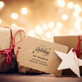 Prettige feestdagen Script Family Retouradres Rubberstempel