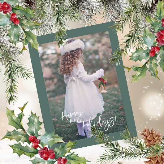 Prettige feestdagen Script Foto Kerst Feestdagenkaart