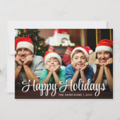 Prettige Feestdagen Script Foto Overlay Kerstmis Feestdagenkaart (Voorkant)