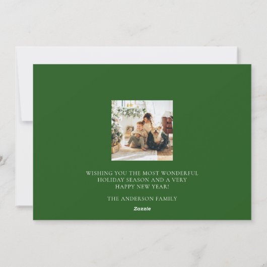 prettige feestdagen Script Green 2 Multi Photo Col Feestdagenkaart (Achterkant)