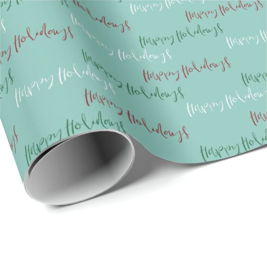 Prettige feestdagen Script Hand Lettered Modern Ee Cadeaupapier (Rol Hoek)