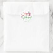 prettige feestdagen Script Holiday Ronde Sticker (Tas)