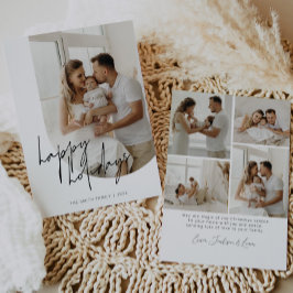 Prettige feestdagen Script kalligrafie boogfoto Feestdagenkaart