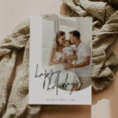 Prettige feestdagen Script kalligrafie boogfoto Feestdagenkaart