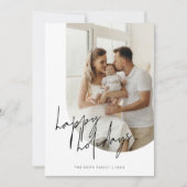 Prettige feestdagen Script kalligrafie boogfoto Feestdagenkaart (Voorkant)