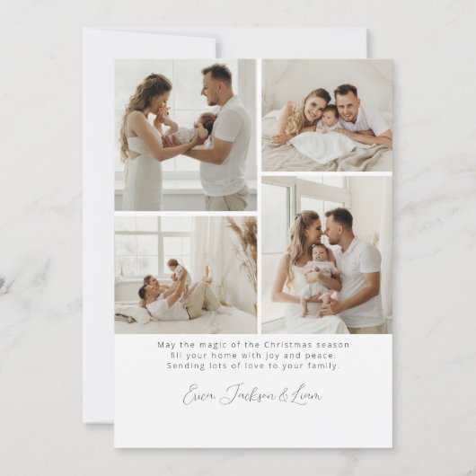 Prettige feestdagen Script kalligrafie boogfoto Feestdagenkaart (Achterkant)