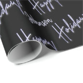 prettige feestdagen Script Name Blue Navy Black Cadeaupapier (Rol Hoek)