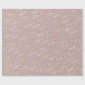 prettige feestdagen Script Name Gold Confetti Powd Cadeaupapier (Vlak)
