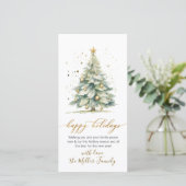 Prettige feestdagen Script Non Photo Christmas Tre Feestdagenkaart (Staand voorkant)