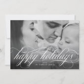 Prettige feestdagen Script Photo Christmas-Kaart Aankondiging (Voorkant)