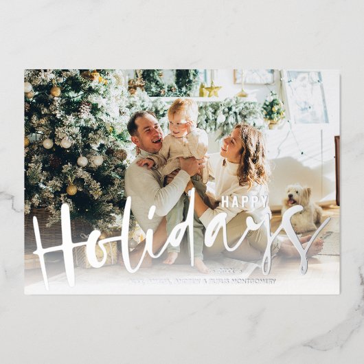 prettige feestdagen Script Photo Silver (Voorkant)