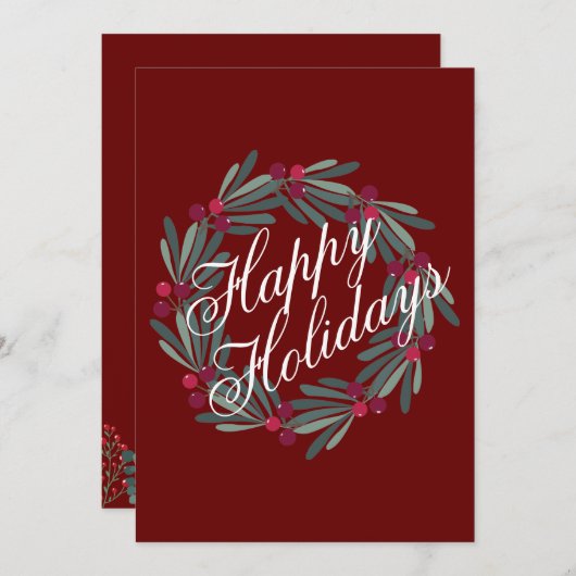 prettige feestdagen script Simple Cute Festive Feestdagenkaart (Voorkant / Achterkant)