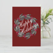 prettige feestdagen script Simple Cute Festive Feestdagenkaart (Staand voorkant)