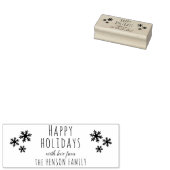 Prettige Feestdagen Script Sneeuwvlokken Kerstmis Rubberstempel (Gestempeld)