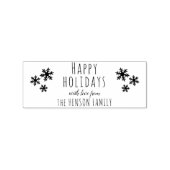 Prettige Feestdagen Script Sneeuwvlokken Kerstmis Rubberstempel (Afrduk)