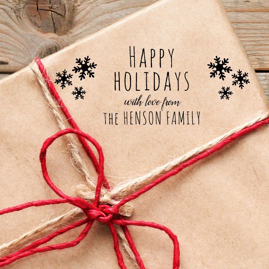 Prettige Feestdagen Script Sneeuwvlokken Kerstmis Rubberstempel