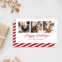 prettige feestdagen script - Triple Photo Card