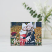 prettige feestdagen scriptbedekking kerstkaart briefkaart (Staand voorkant)