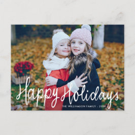 prettige feestdagen scriptbedekking kerstkaart briefkaart
