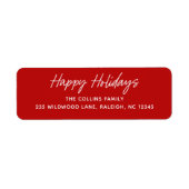 Prettige feestdagen Scriptbelettering Etiket (Voorkant)