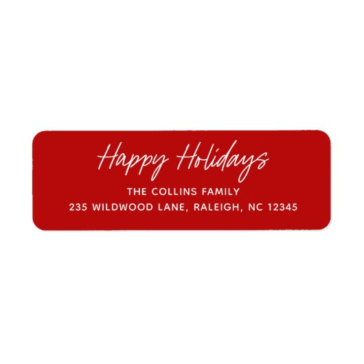 Prettige feestdagen Scriptbelettering Etiket (Voorkant)