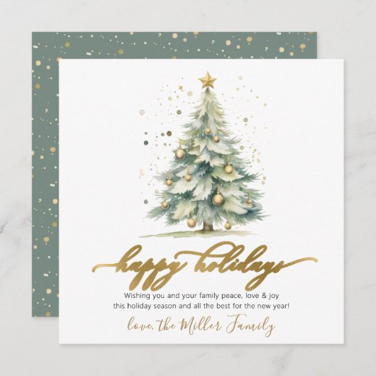 Prettige feestdagen Scriptkerstboom niet-foto Feestdagenkaart (Voorkant / Achterkant)