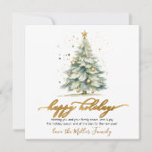 Prettige feestdagen Scriptkerstboom niet-foto Feestdagenkaart (Voorkant)