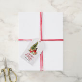 Prettige feestdagen Scriptkerstboomnotenkraker Cadeaulabel (Met Touw)