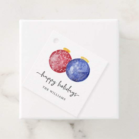 Prettige feestdagen Scriptkerstornamenten Bedankjes Labels (In situ)