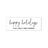 Prettige feestdagen Scriptnaam Minimal Design Rubberstempel (Afrduk)
