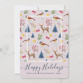 prettige feestdagen scriptpatroonfoto feestdagenkaart