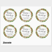 Prettige feestdagen Scriptversie | Retouradres vak Ronde Sticker (Vel)