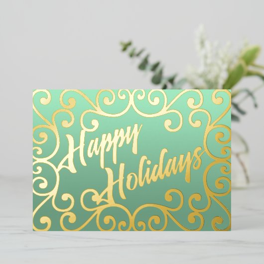 Prettige feestdagen Scrolly Lijst Mint Groen (Staand Voorkant)